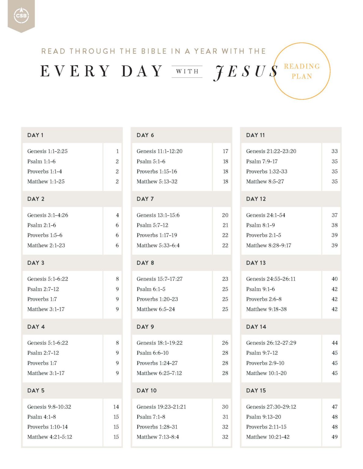 Reading Plans - CSB